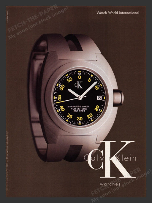 2000 CK Calvin Klein Watches World International Print Advertisement Ad