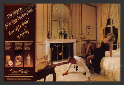 Claire Burke Dominating Legs Hosiery 1980s Print Advertisement (2 pages) 1981 Fetch the Paper!