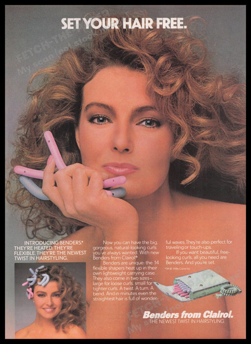 Clairol Benders Hair Styling 1980s Print Advertisement Ad 1986 Fetch the Paper!