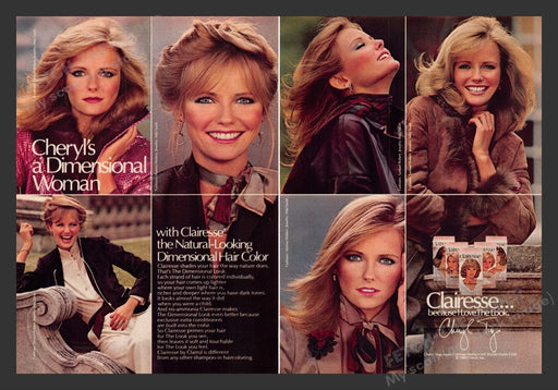 1980 Clairol Clairesse Hair with Cheryl Tiegs Print Advertisement (2 Pages)