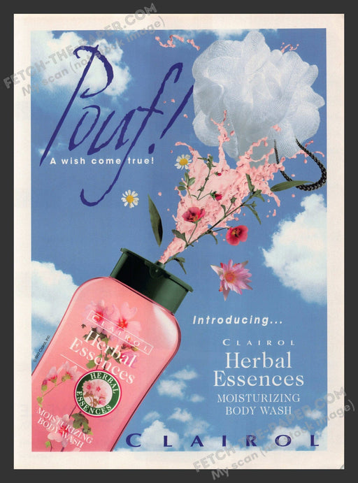 1997 Print Advertisement Clairol Herbal Essences Body Wash Beauty Product Ad.