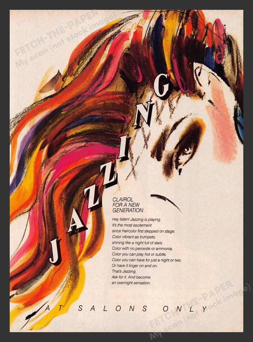 1984 Clairol Jazzing Vibrant Colors Print Advertisement Ad
