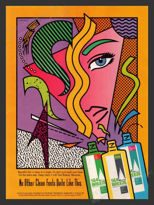 1990 Clairol Sea Breeze Antiseptic for the Skin Print Advertisement Ad