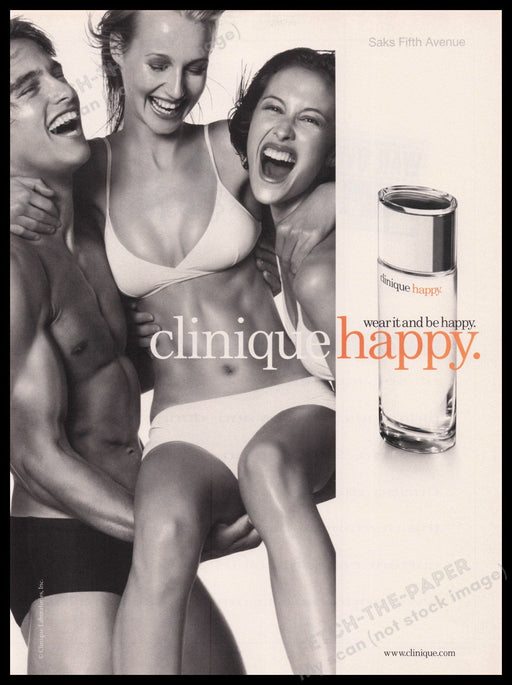 Clinique Happy 1990s Print Advertisement Ad 1999 Fetch the Paper!