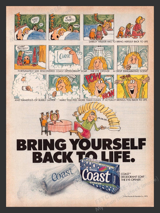 1979 Coast Deodorant Soap "Bring yourself back to life" Print Advertisement Ad