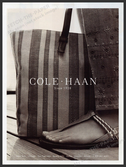Cole Haan Shoes 1990s Print Advertisement Ad 1999 Thong Sandals Fetch the Paper!