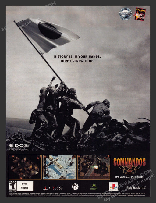 2002 Print Advertisement Commandos 2 Video Game Ad.