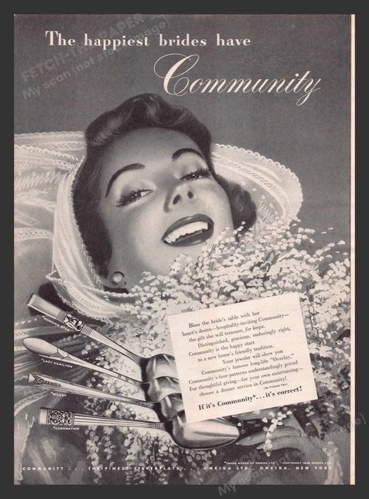 1948 Community Flatware Bride Bouquet Print Advertisement Ad