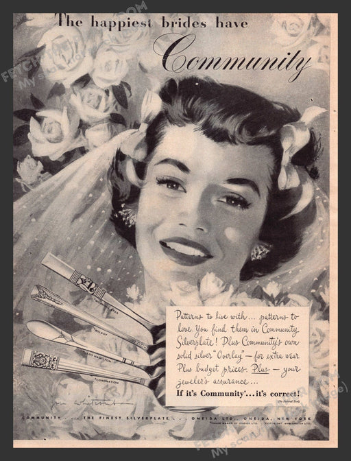 1949 Print Advertisement Community Oneida Silverplate Silverware Product Ad.