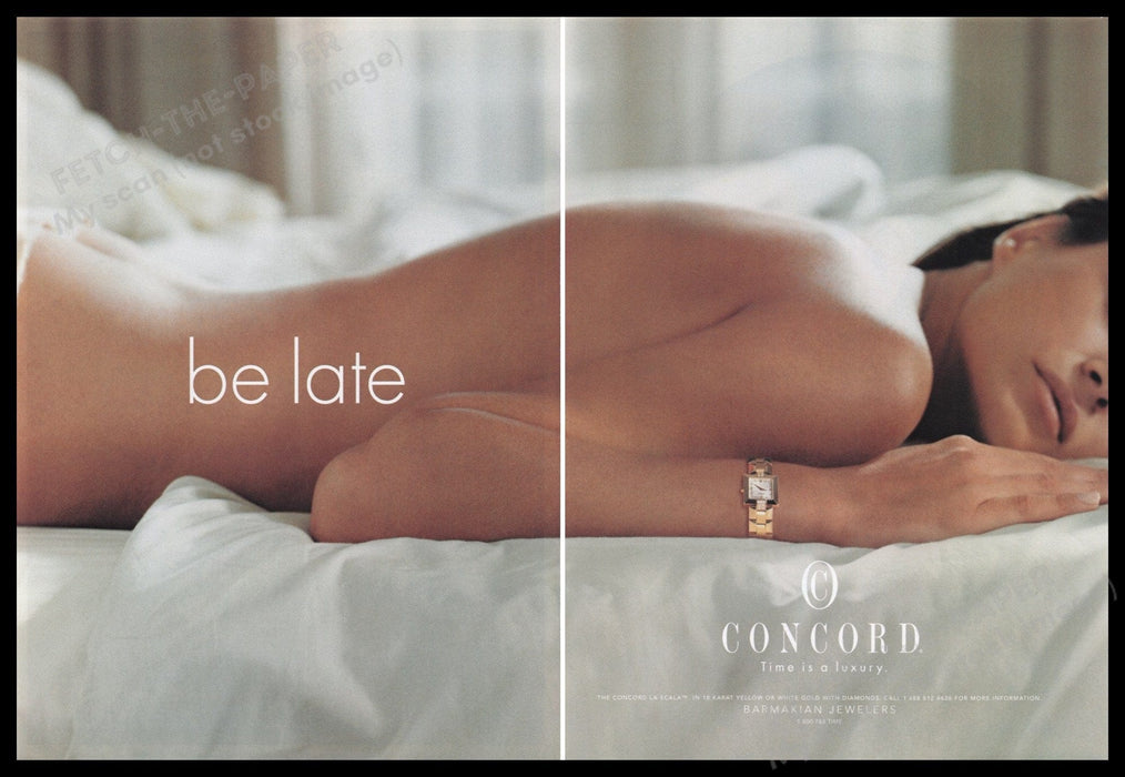 Concord Watch 2000s Print Advertisement (2 pages) 2000 Massage Luxury Fetch the Paper!