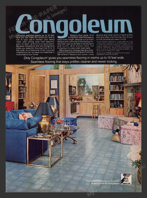 1979 Congoleum Flooring Kitchen & Living Room Print Advertisement Ad