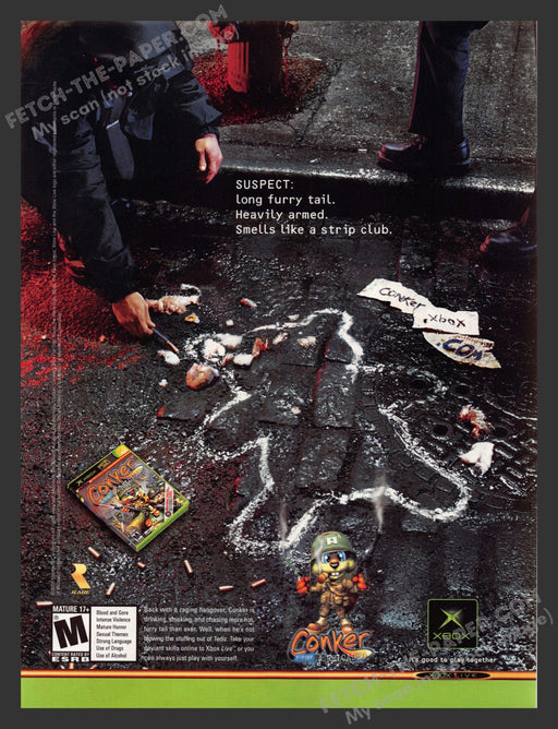 2005 Print Advertisement Conker: Live and Reloaded Video Game Ad.