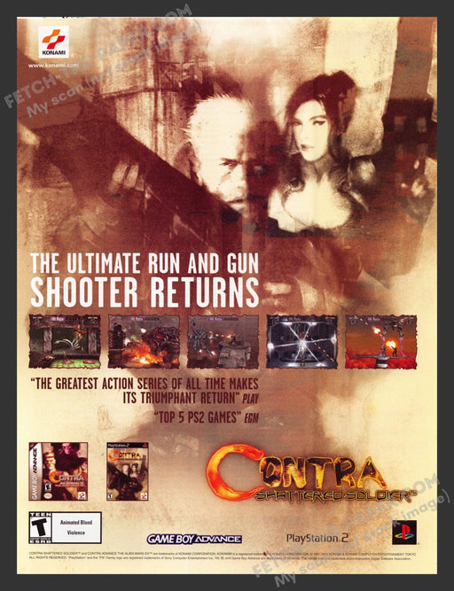 2003 Print Advertisement Contra: Shattered Soldier Video Game Ad.