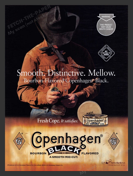 2002 Copenhagen Black Tobacco Print Advertisement Ad