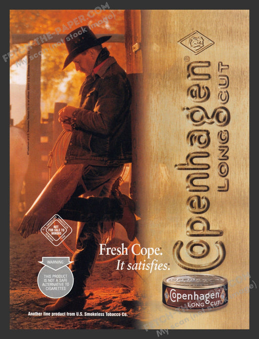 2001 Print Advertisement Copenhagen Long Cut Chewing Tobacco Ad.