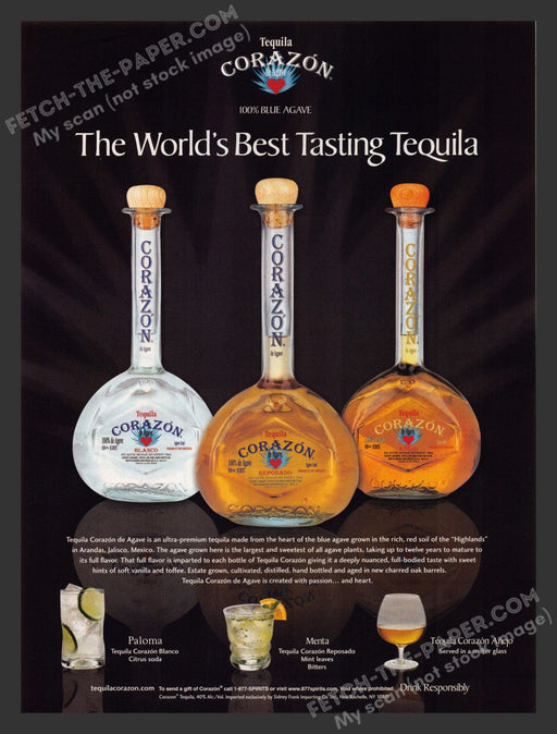 2005 Print Advertisement Corazon Tequila Varieties Alcohol Ad.