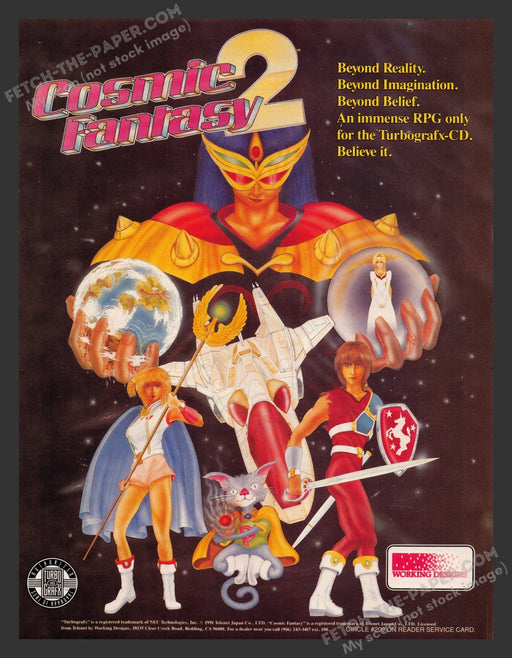 1991 Print Advertisement Cosmic Fantasy 2 Video Game Ad.