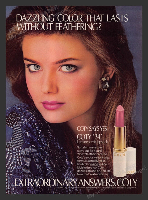 1984 Coty '24' Luminescent Lipstick Print Advertisement Ad