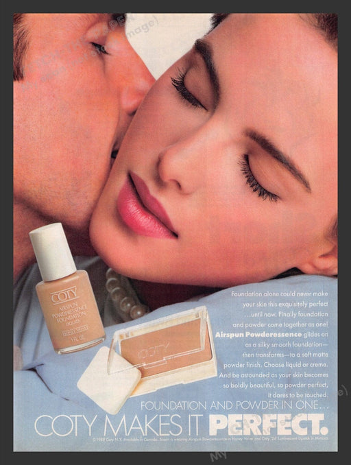 1989 Coty Airspun Powderessence Make-up Print Advertisement Ad