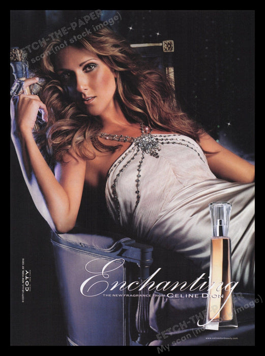 Coty Enchanting Fragrance Celine Dion 2000s Print Advertisement Ad 2007 Fetch the Paper!