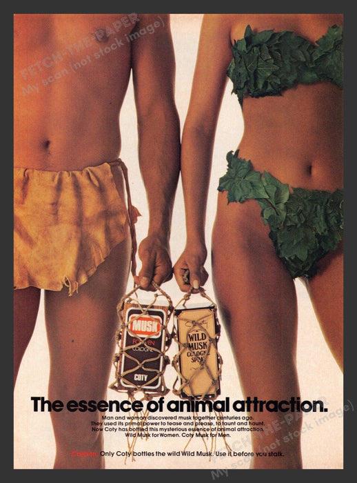 1983 Coty Musk Cologne "Animal Attraction" Print Advertisement Ad