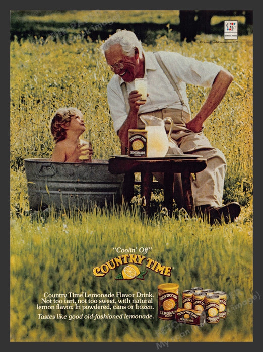 1979 Country Time Lemonade Great Grandpa & Grandkid Print Advertisement Ad