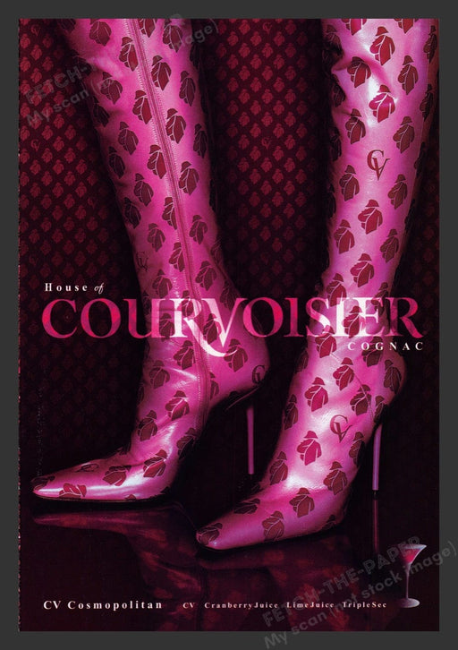 2000 Courvoisier Cognac Cranberry Boots Print Advertisement Ad