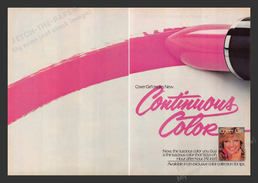 1984 Cover Girl Continuous Color Cheryl Tiegs Print Advertisement (2 Pages)
