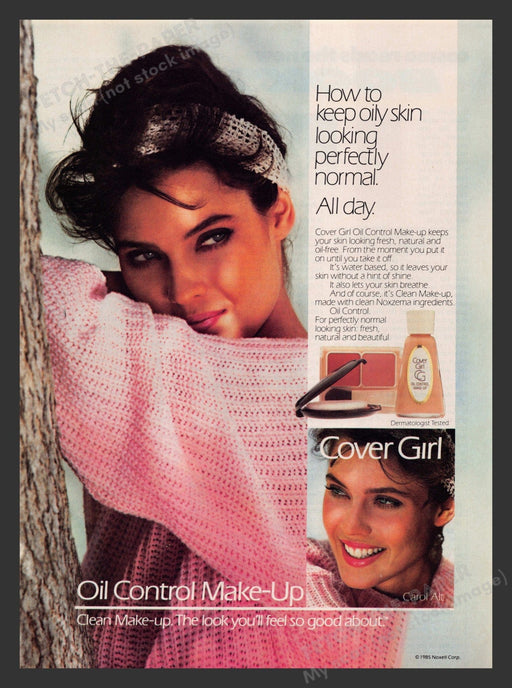 Cover Girl 1980s Print Advertisement Ad 1985 Cosmetics Carol Alt Actress Fetch the Paper!