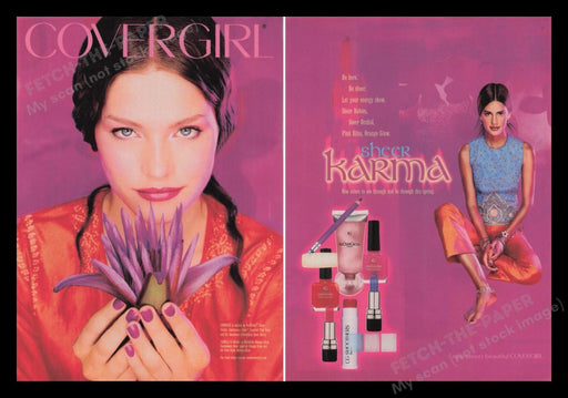 Cover Girl 2000s Print Advertisement (2 pages) 2000 Sheer Karma Cosmetics Fetch the Paper!
