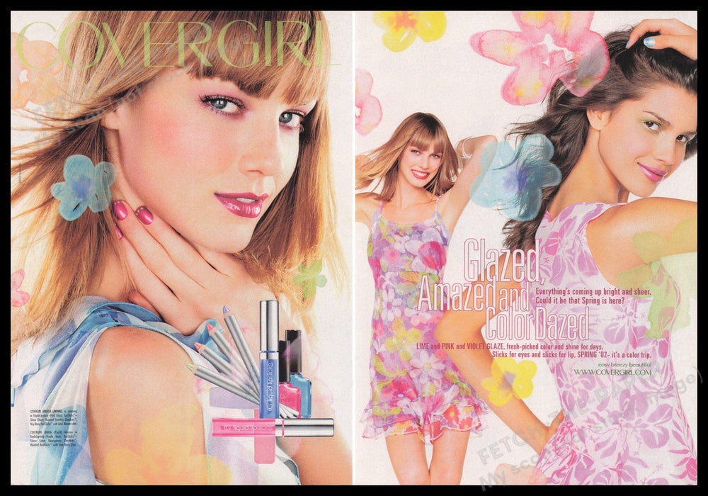 Cover Girl Angela Lindvall 2000s Print Advertisement (2 pages) 2002 Fetch the Paper!