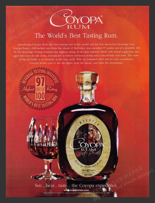 2002 Coyopa Rum World's Best Print Advertisement Ad