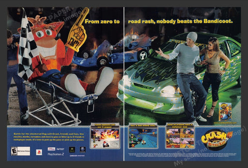 2004 Crash Bandicoot: Nitro Kart Video Game Print Advertisement (2 Pages)