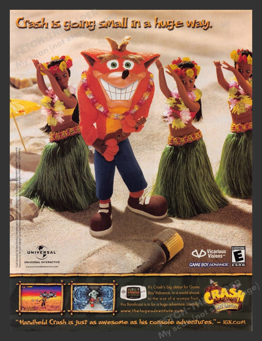 2002 Crash Bandicoot: The Huge Adventure Video Game Print Advertisement