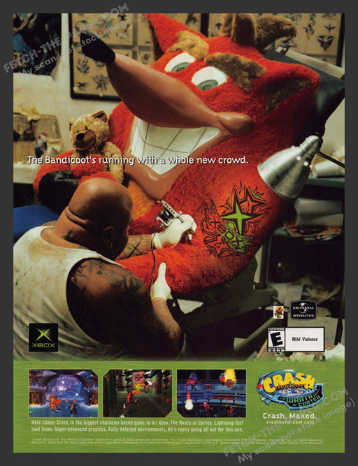 2002 Print Advertisement Crash Bandicoot: The Wrath of Cortex Video Game Ad.