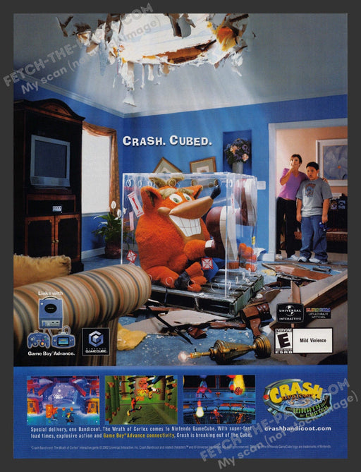 2002 Print Advertisement Video Game Crash Bandicoot: The Wrath of Cortex Ad.