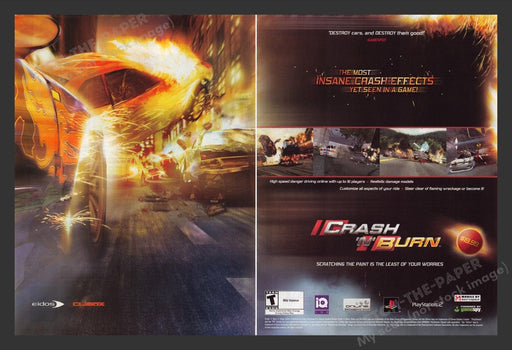 2004 Crash 'N' Burn Video Game Print Advertisement (2 Pages)