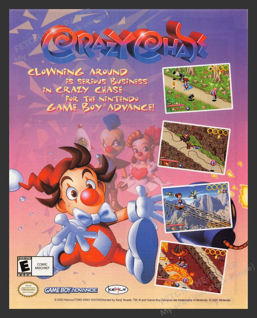 2002 Crazy Chase "Clowning Around" Video Game Print Advertisement