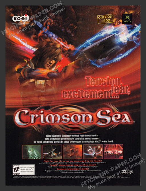 2002 Print Advertisement Video Game Crimson Sea Ad.