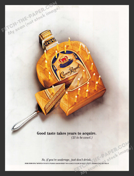 2001 Crown Royal Bottle Cake Alcohol Print Advertisement Ad.