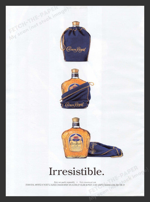 2001 Crown Royal "Irresistible" Alcohol Print Advertisement Ad.