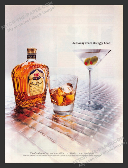 2005 Print Advertisement Crown Royal "Jealousy Rears Its Ugly Head" Alcohol Ad.
