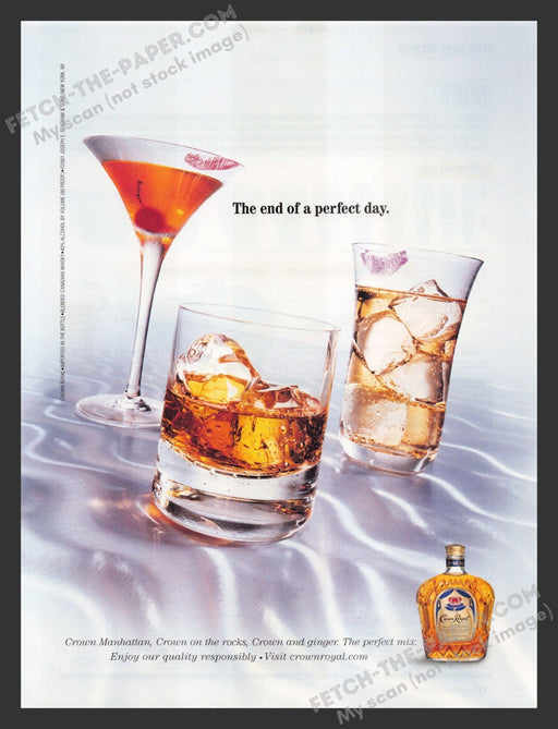 2002 Crown Royal "The End of a Perfect Day" Alcohol Print Advertisement.