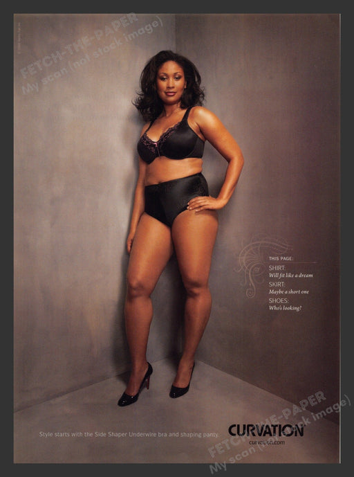 Curvation Bra and Shaping Panty Full Figure 2000s Print Advertisement 2008 Fetch the Paper!