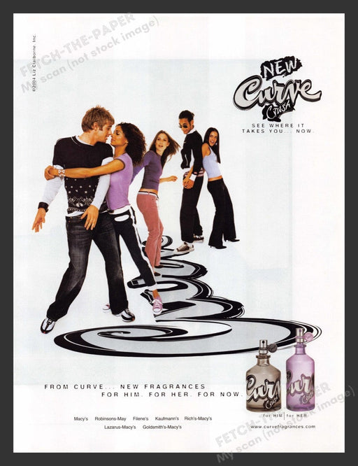 2004 Curve Crush Fragrance Couples Dancing Print Advertisement Ad