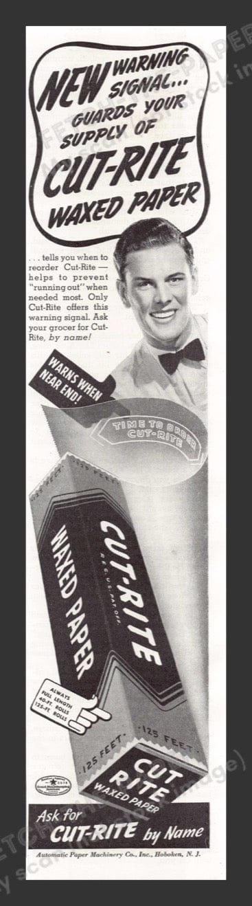 Cut Rite 1940s Print Advertisement Ad 1940 Waxed Paper — Fetch-the-Paper