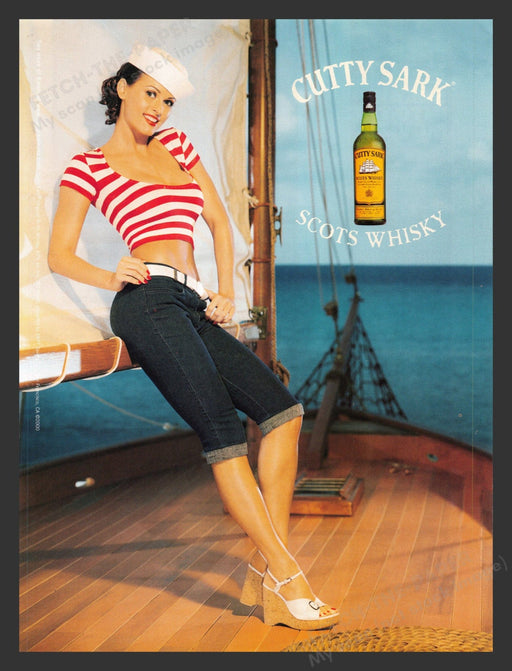 2000 Cutty Sark Whisky Alcohol Sailor Girl Sexy Print Advertisement Ad.