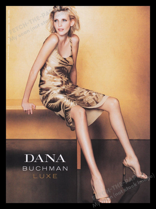 Dana Buchman 1990s Print Advertisement Ad 1998 Luxe Dress Legs Fetch the Paper!