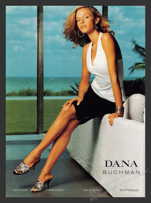 Dana Buchman 2000s Print Advertisement 2000 Legs Shoes Fashion Fetch the Paper!
