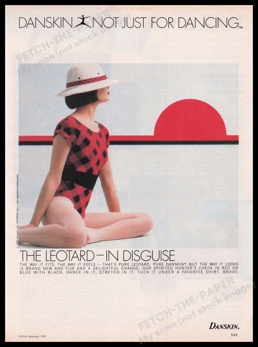 Danskin Leotards 1980s Print Advertisement Ad 1983 Dancing Legs Dancer Fetch the Paper!